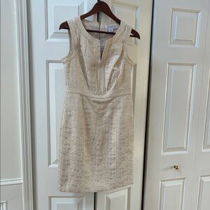 Liz Claiborne Textured Cream Mini Dress